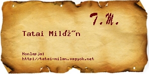 Tatai Milán névjegykártya